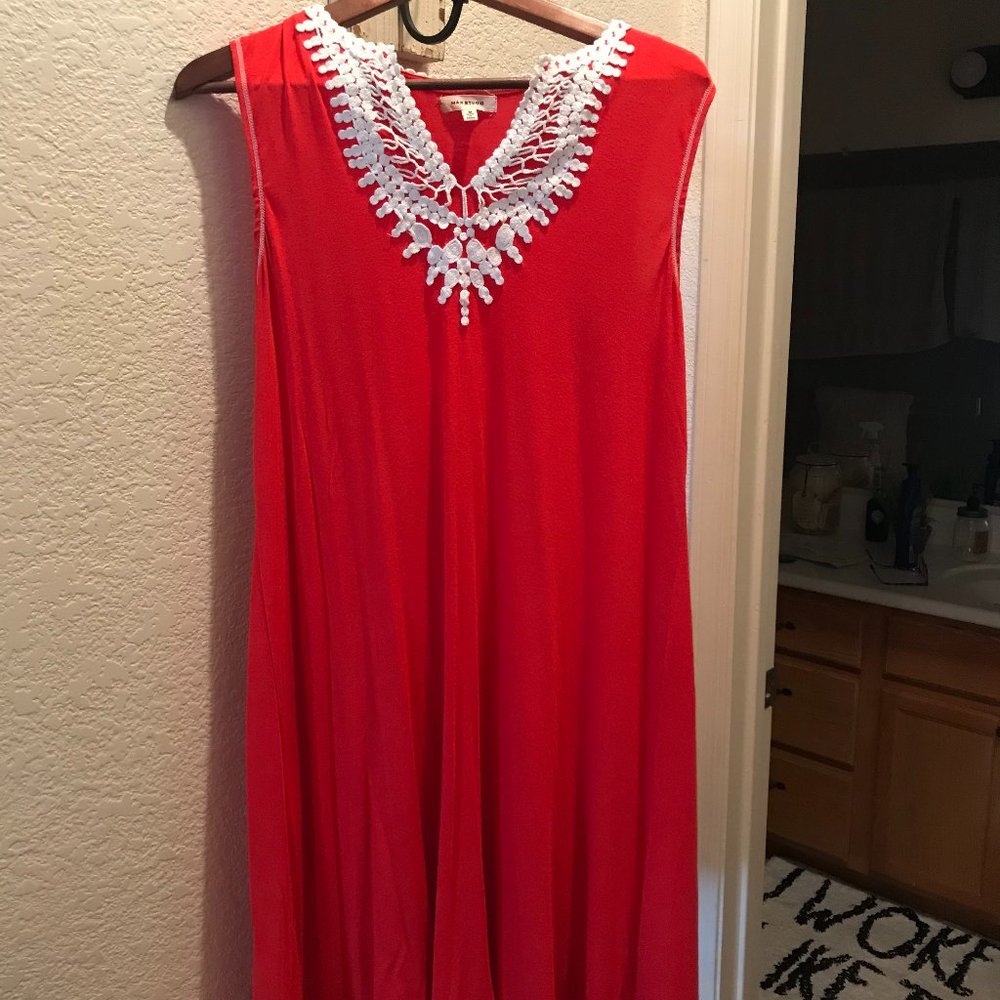 Max Studio  Dress With Crocheted Neck